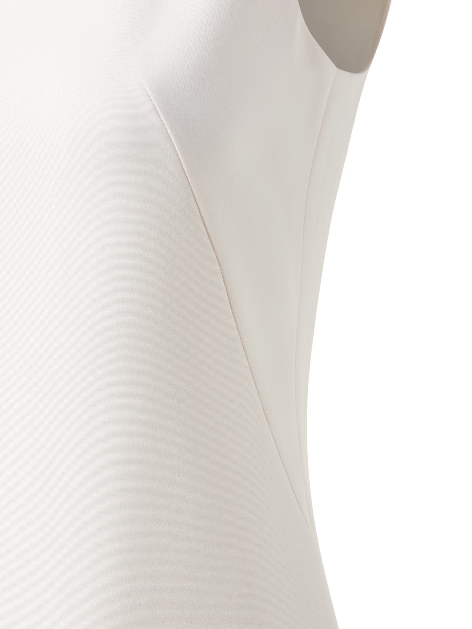 Designer Etuikleid aus Seiden-Stretch-Crêpe - Ecru - Weiss