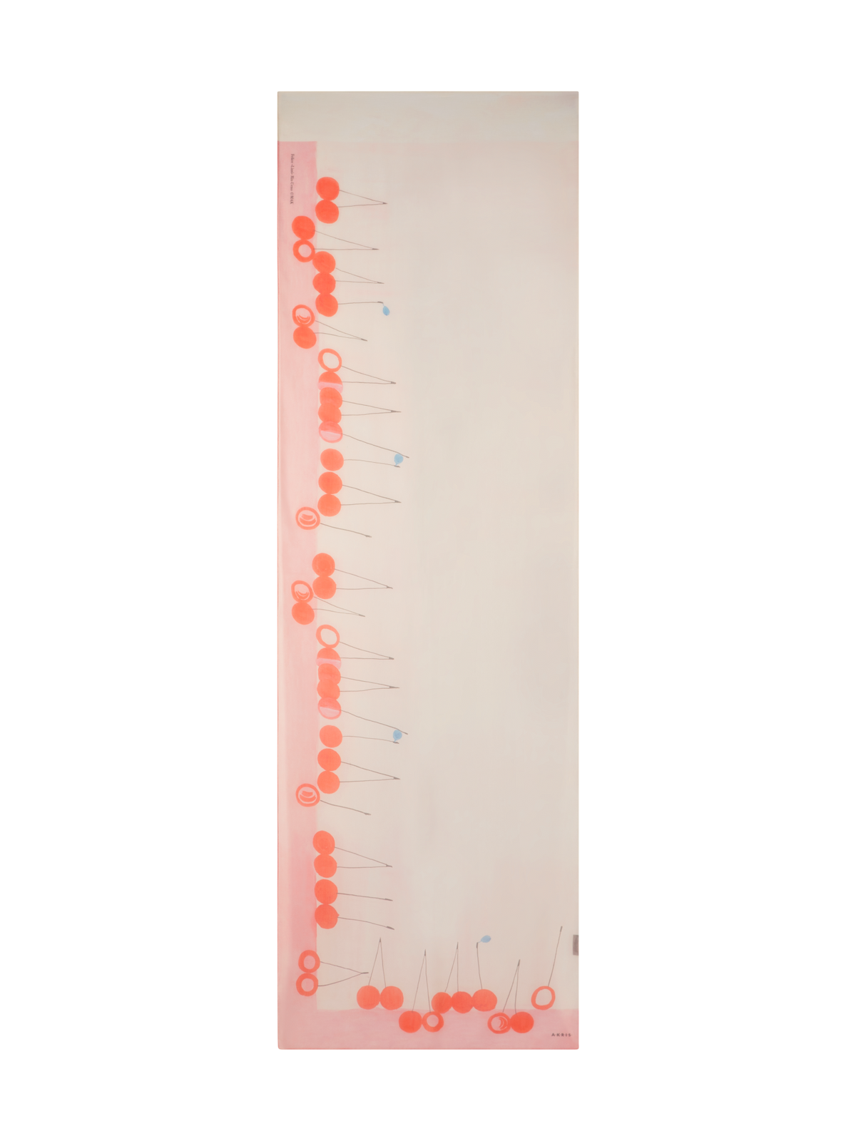 Designer Baumwoll-Seiden-Schal mit Cherries Druck - Bunt - Rot