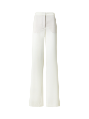 Designer Gerade Laser-Cut-Hose mit elastischem Bund - Ecru - Weiss