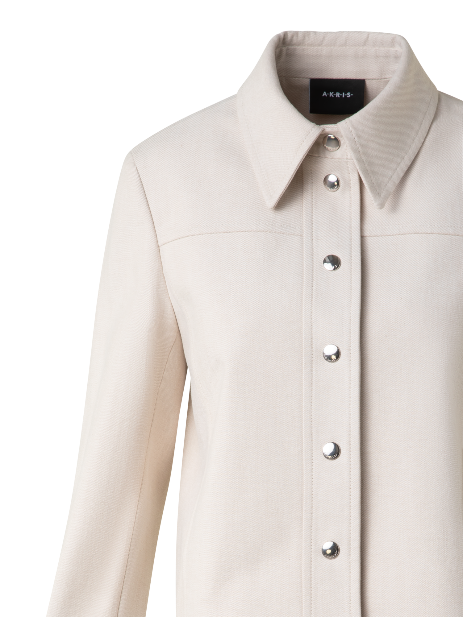 Designer Kurze Baumwoll-Denim-Jacke - Beige