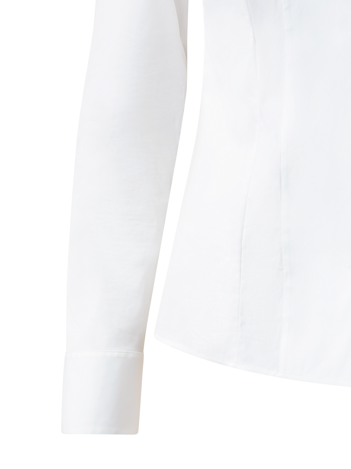 Designer Bluse in Baumwolle Stretch - Weiss