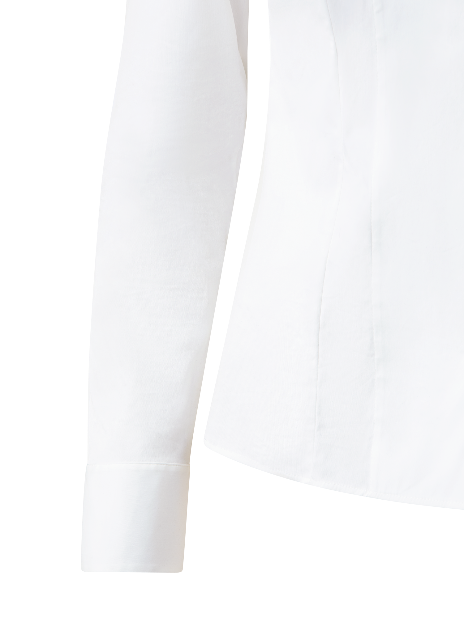 Designer Bluse in Baumwolle Stretch - Weiss