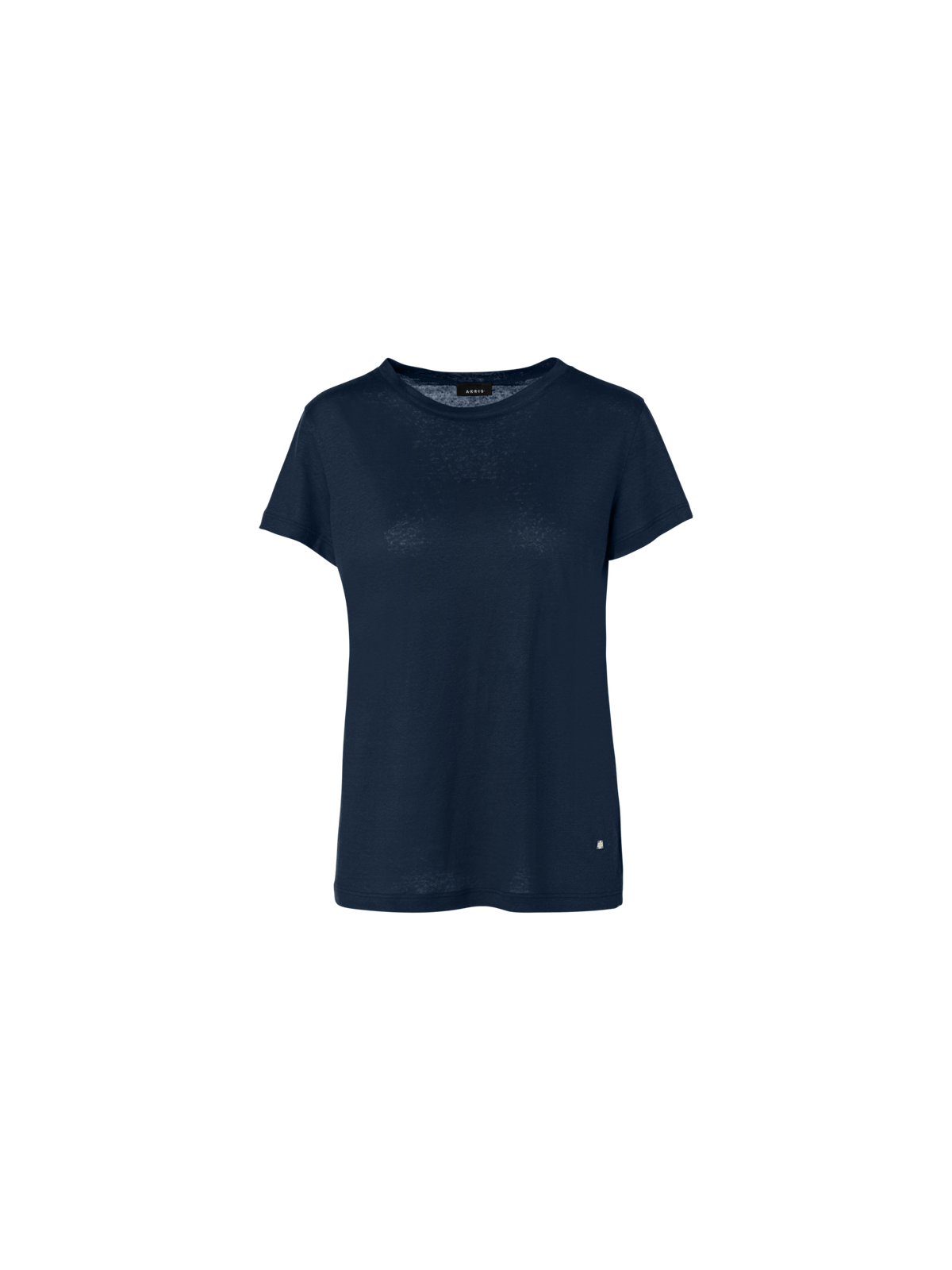 Designer Leinen Jersey T-Shirt - Dunkelblau - Blau