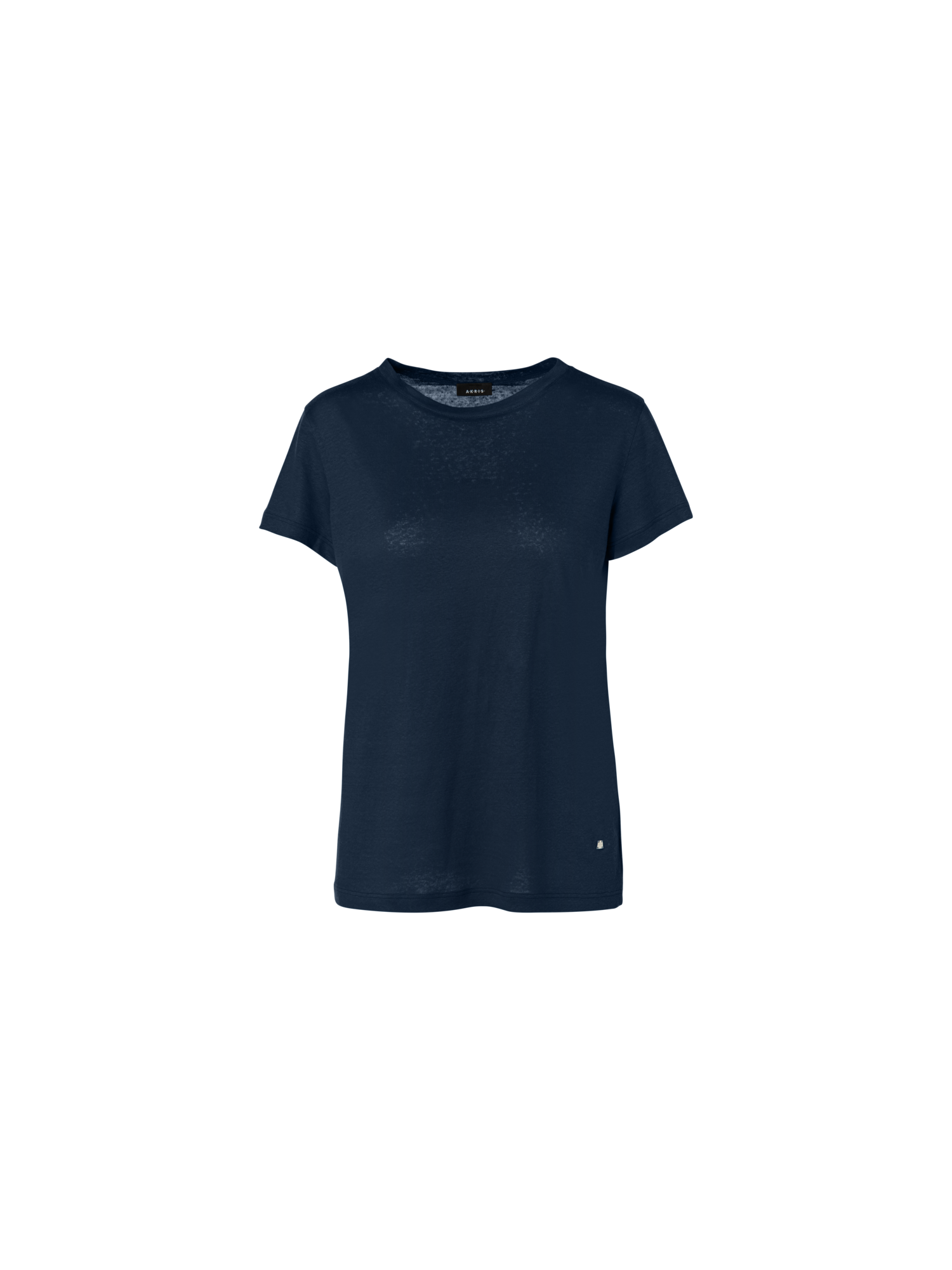 Designer Leinen Jersey T-Shirt - Dunkelblau - Blau