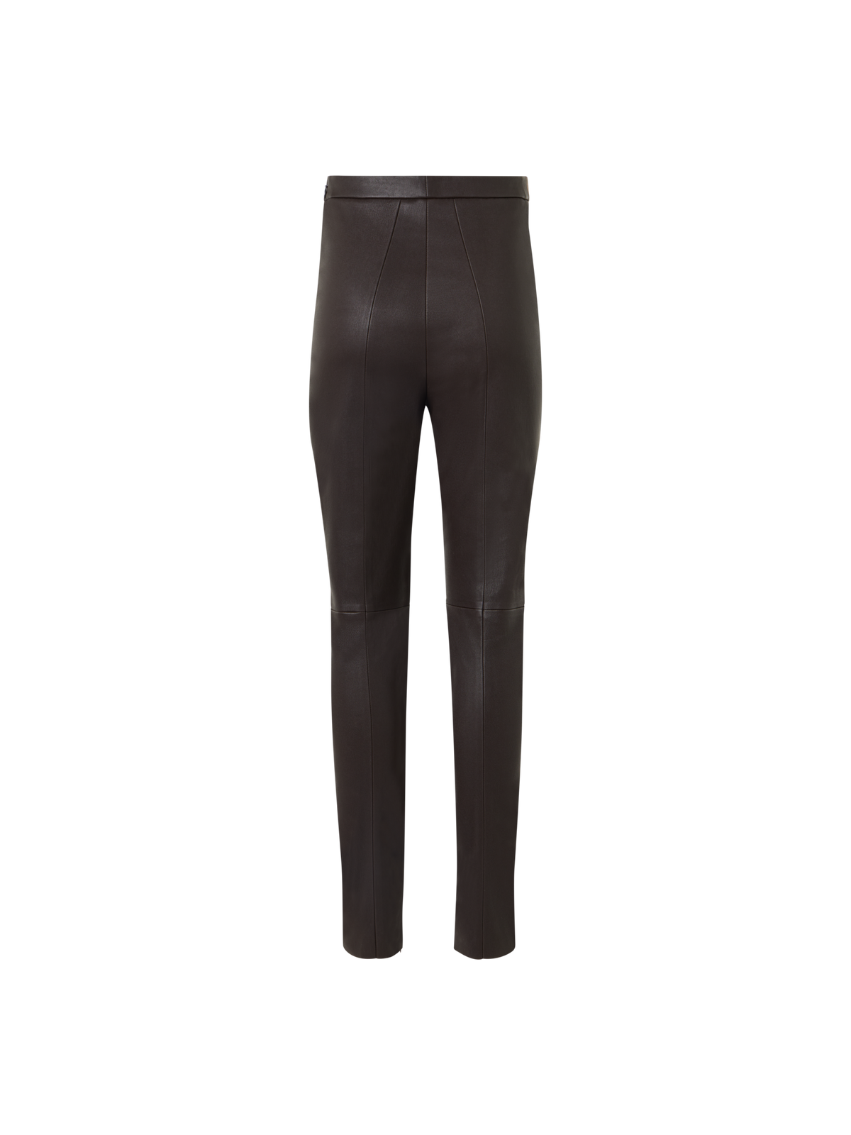 Designer Schmale Hose aus Stretch-Leder - Braun