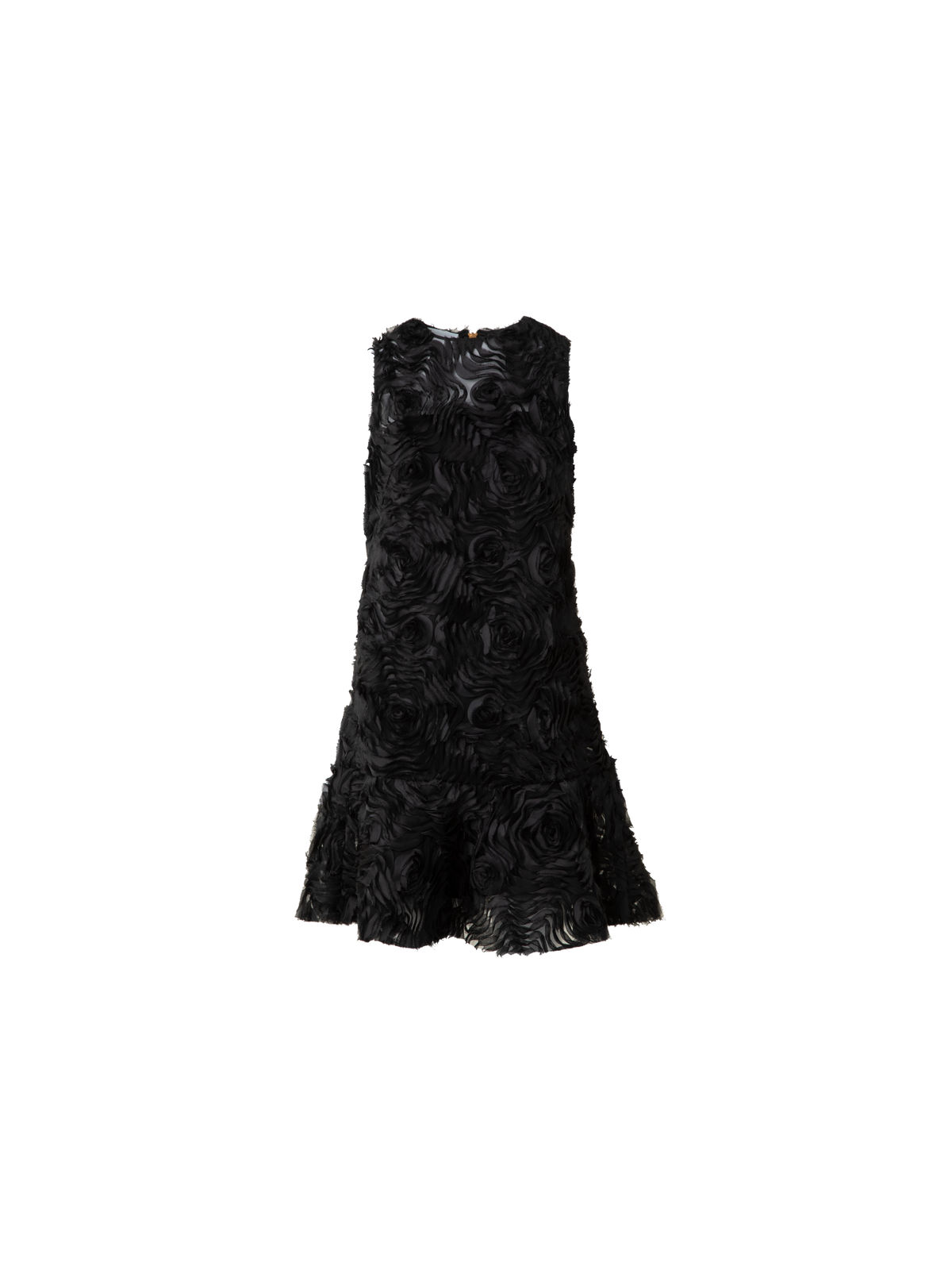 Designer Cocktailkleid mit 3D Carnation Stickerei - Schwarz