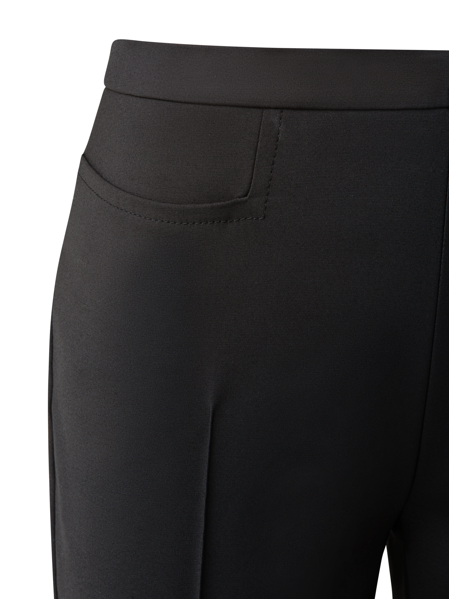 Designer Cropped Slim Hose aus Baumwoll-Techno-Stretch - Schwarz - Beige