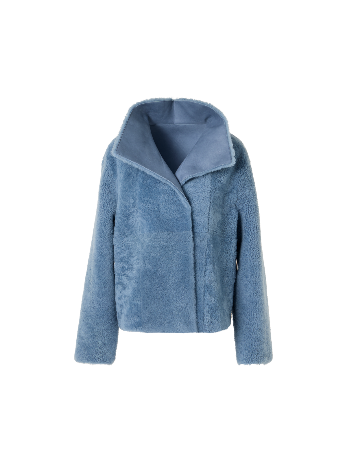 Designer Wendbare Shearling-Jacke - Blau