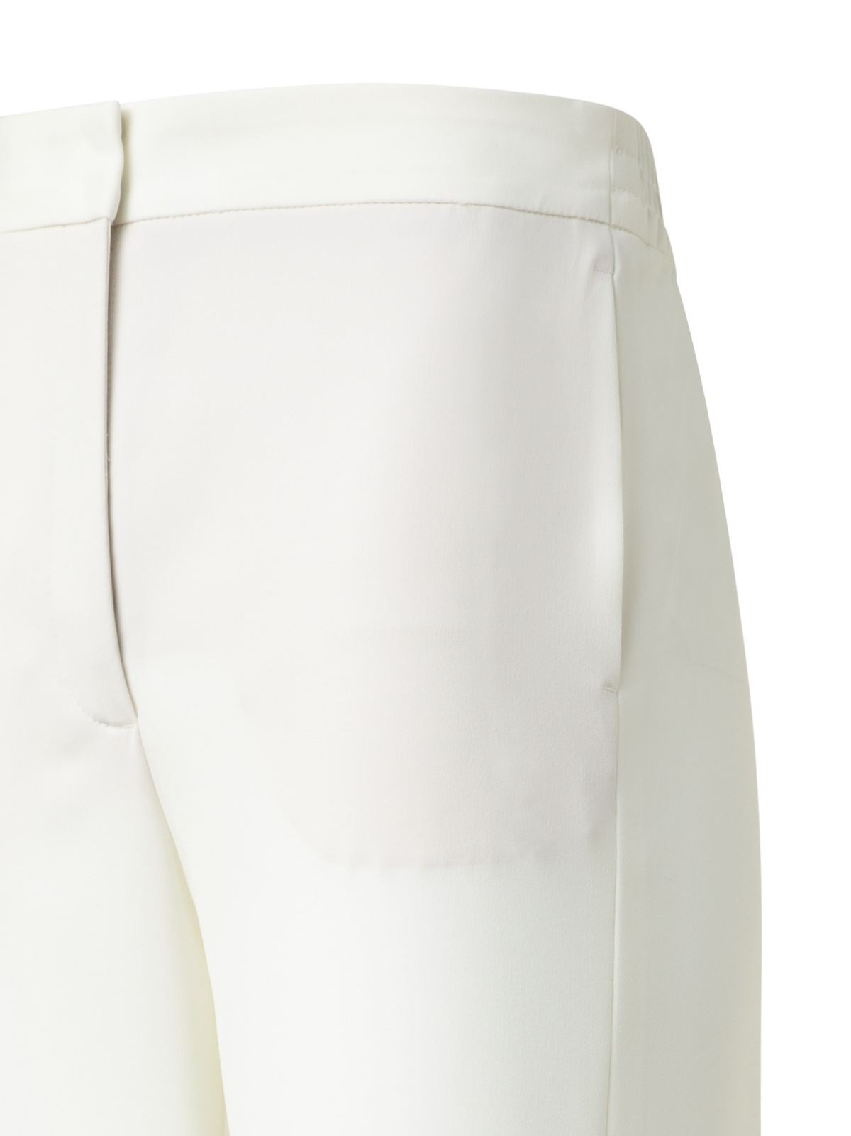 Designer Gerade Laser-Cut-Hose mit elastischem Bund - Ecru - Weiss