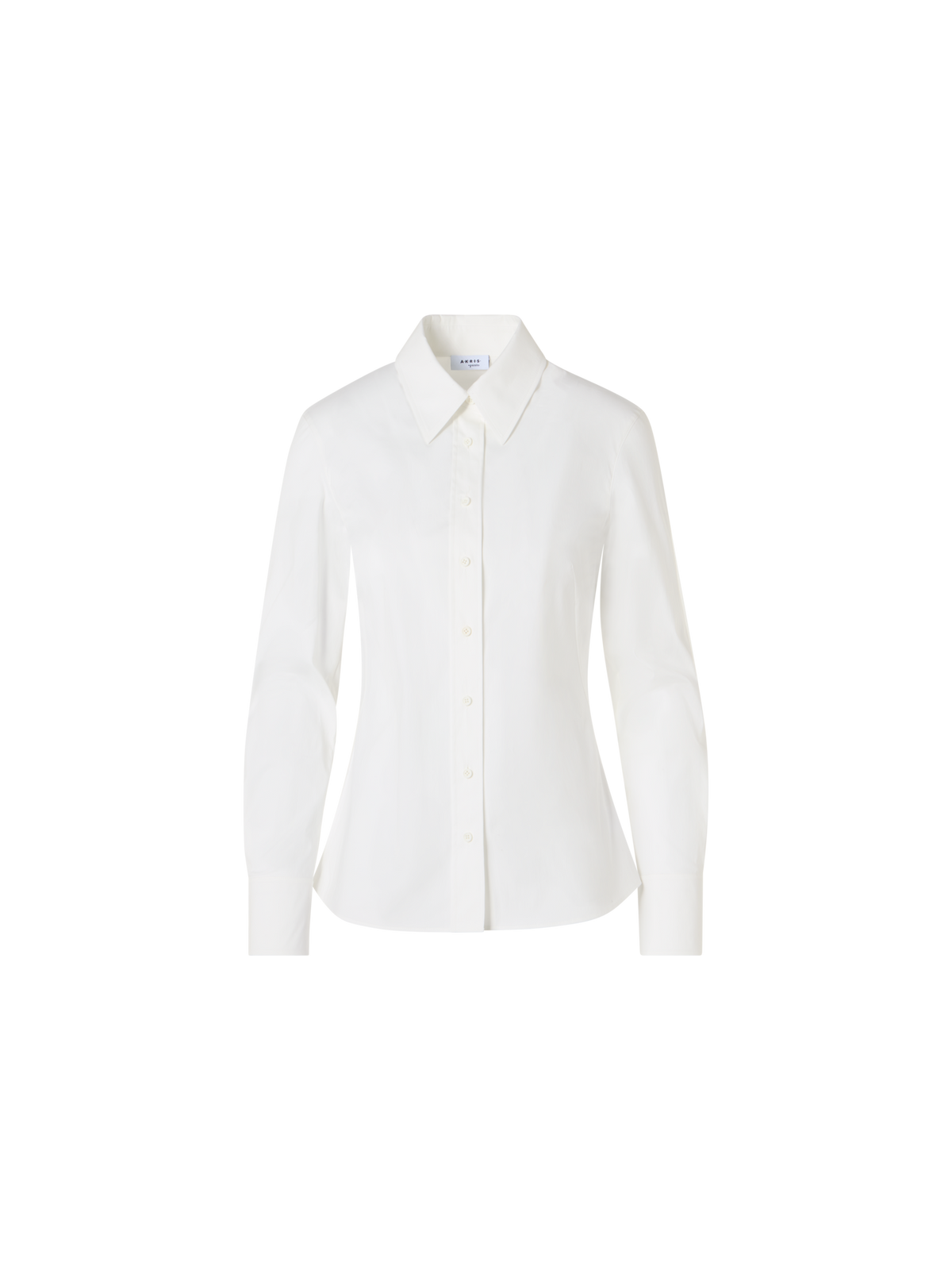 Designer Bluse aus Stretch-Baumwollpopeline - Ecru