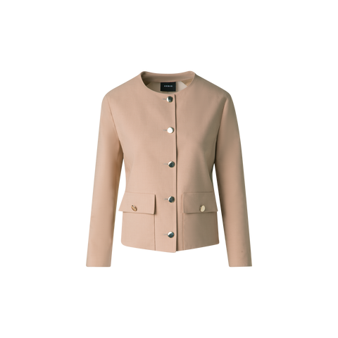 Cotton Double-Face Jacket with Gold Buttons