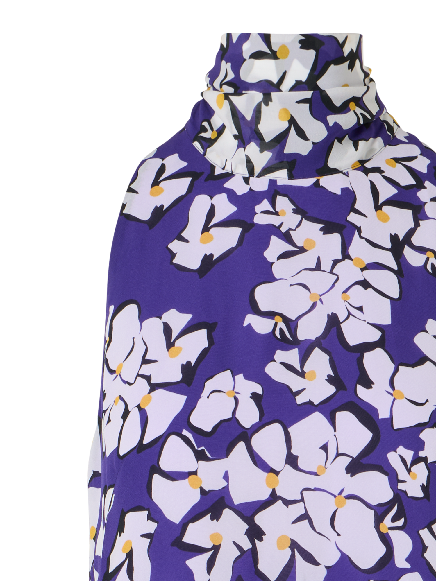 Designer Ärmelloses Midi-Kleid mit Papercut Flower Print - Violett