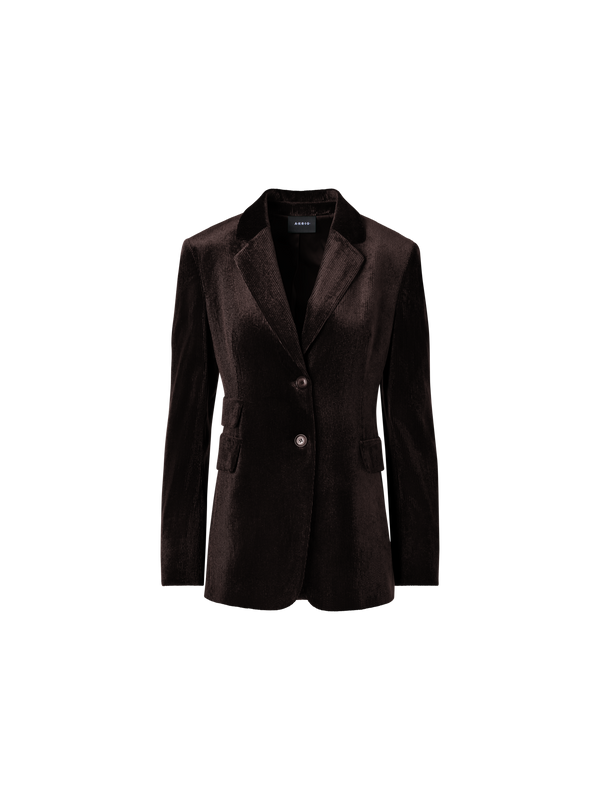 Designer Jacke aus fliessendem Cord - Braun