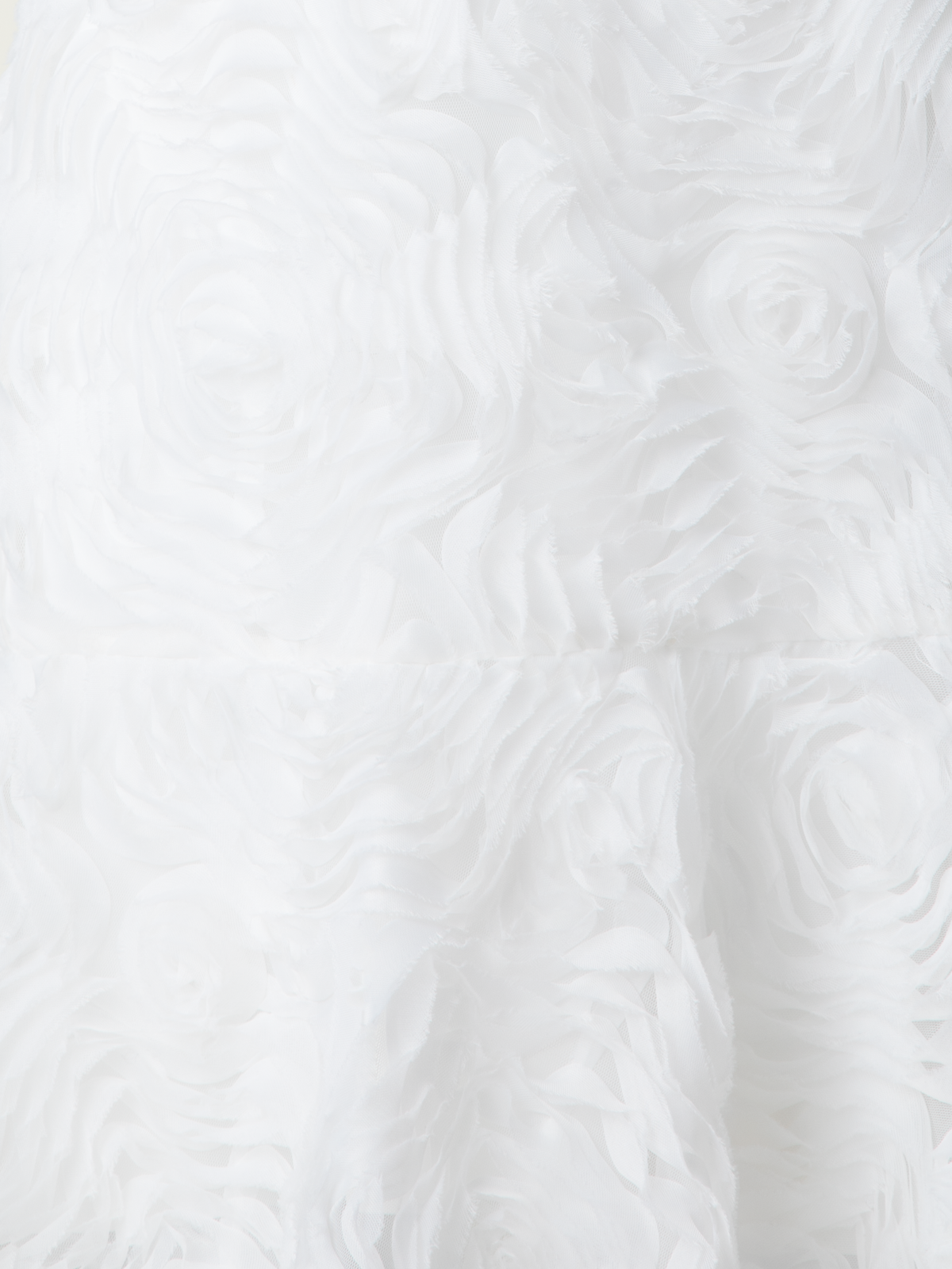 Designer Cocktailkleid mit 3D Carnation Stickerei - Ecru - Weiss