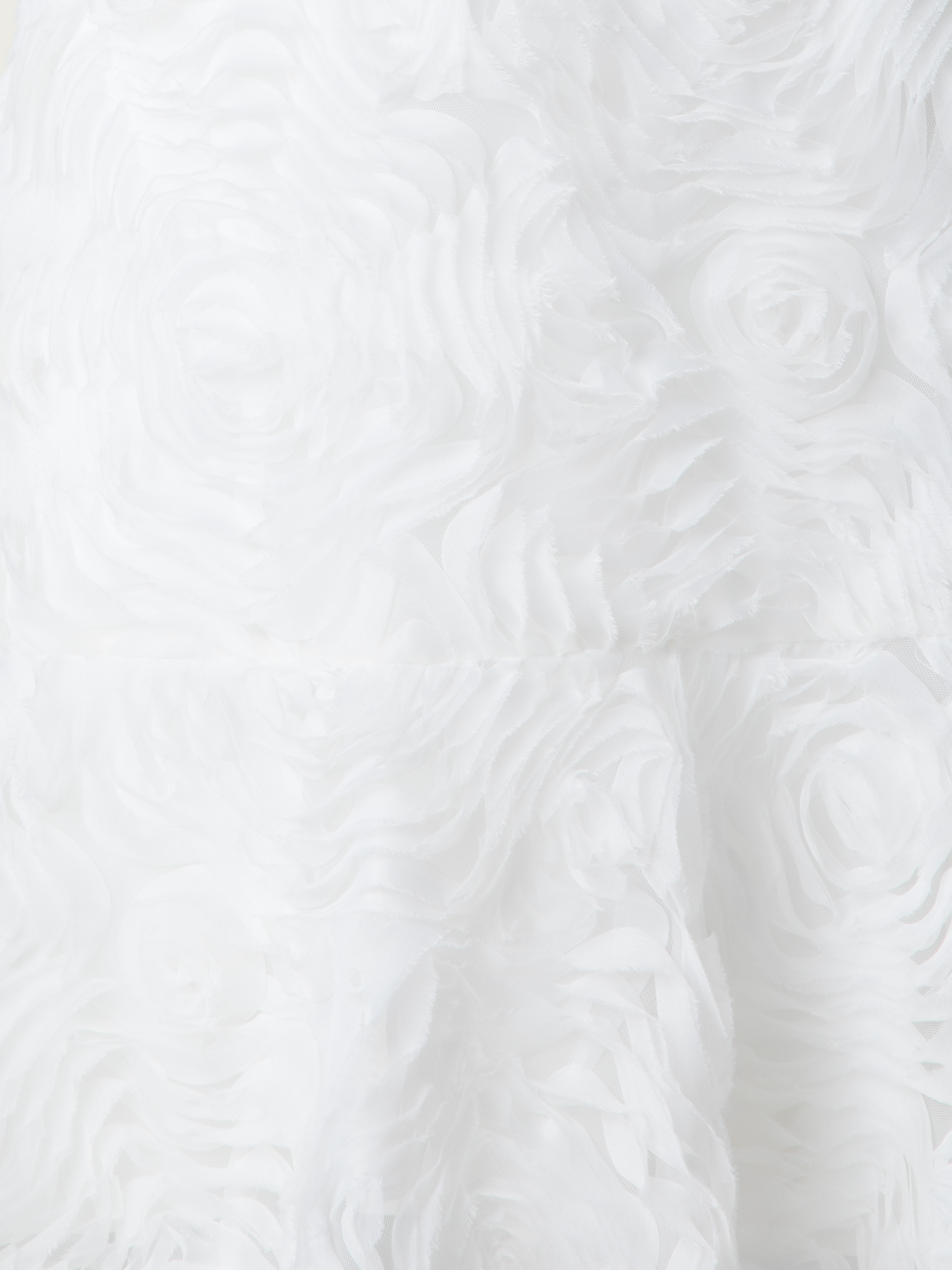 Designer Cocktailkleid mit 3D Carnation Stickerei - Ecru - Weiss