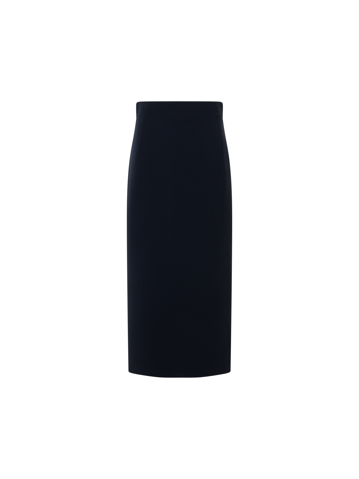 Designer Bi-Stretch Double-Face Midi-Bleistiftrock aus Wolle - Schwarz