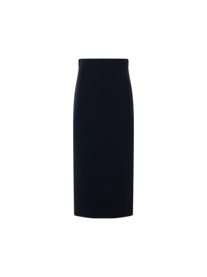Designer Bi-Stretch Double-Face Midi-Bleistiftrock aus Wolle - Schwarz