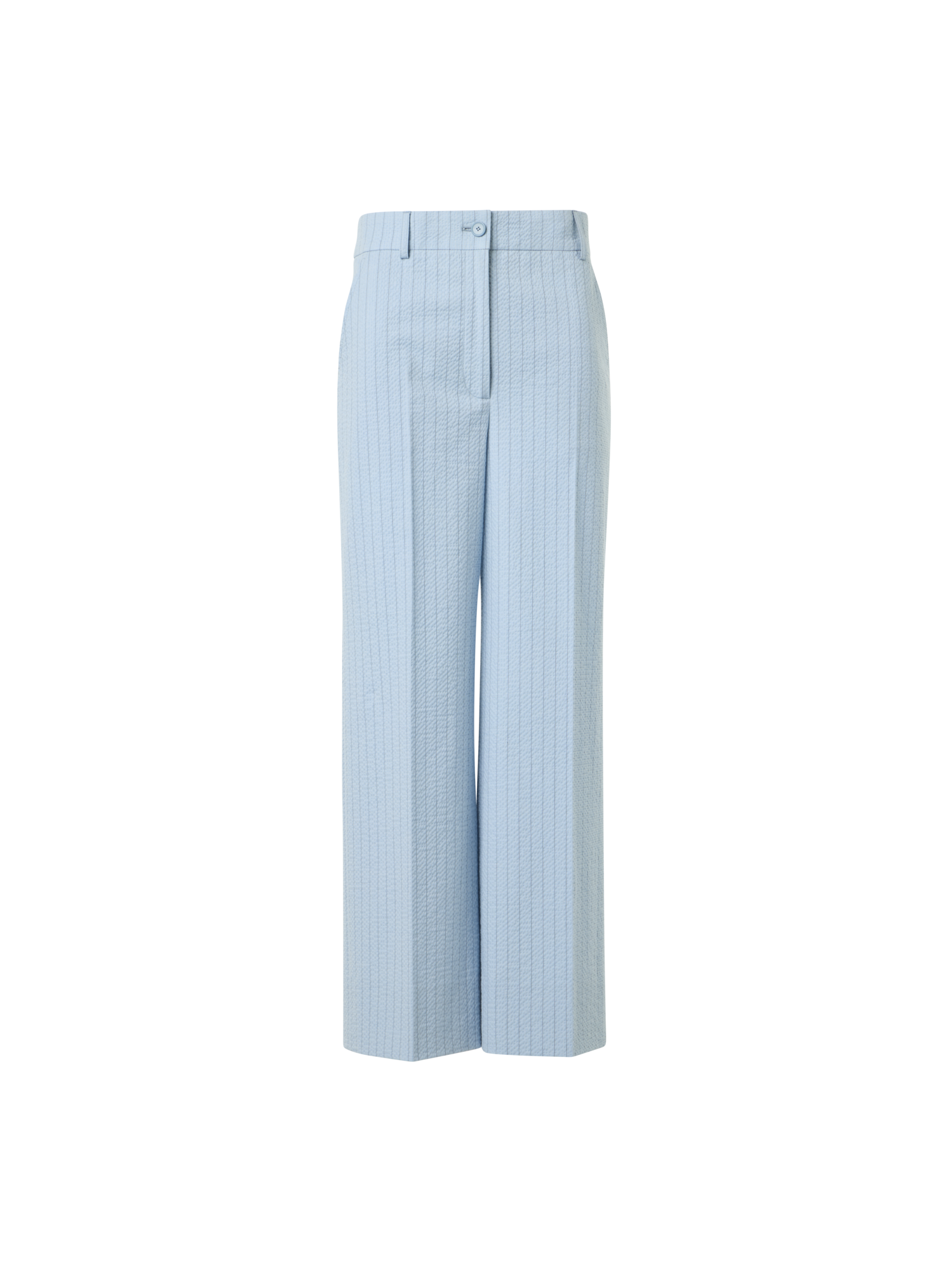 Designer Chiara Cropped Wide Leg Hose aus Seersucker - Blau