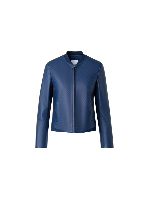 Designer Bomberjacke aus Leder - Dunkelblau - Blau