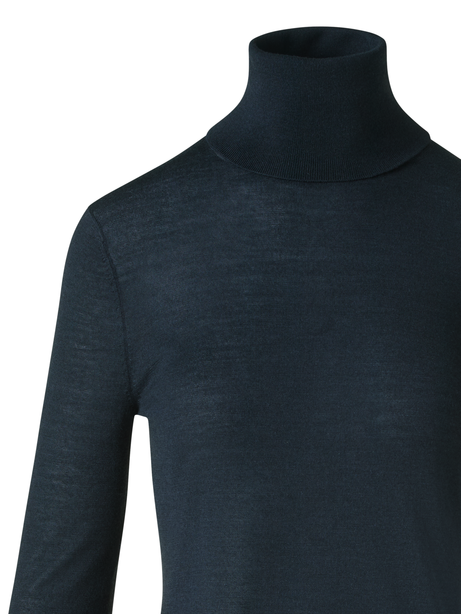 Designer Kaschmir Seide Rollkragen Pullover  - Schwarz