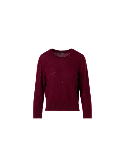 Designer Kaschmirpullover mit feinen Pailletten - Rot