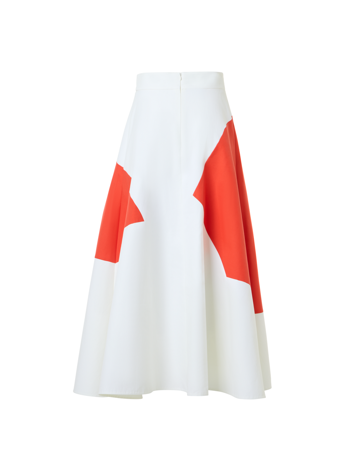 Designer Ausgestellter Midirock mit Polygon-Patchwork - Bunt