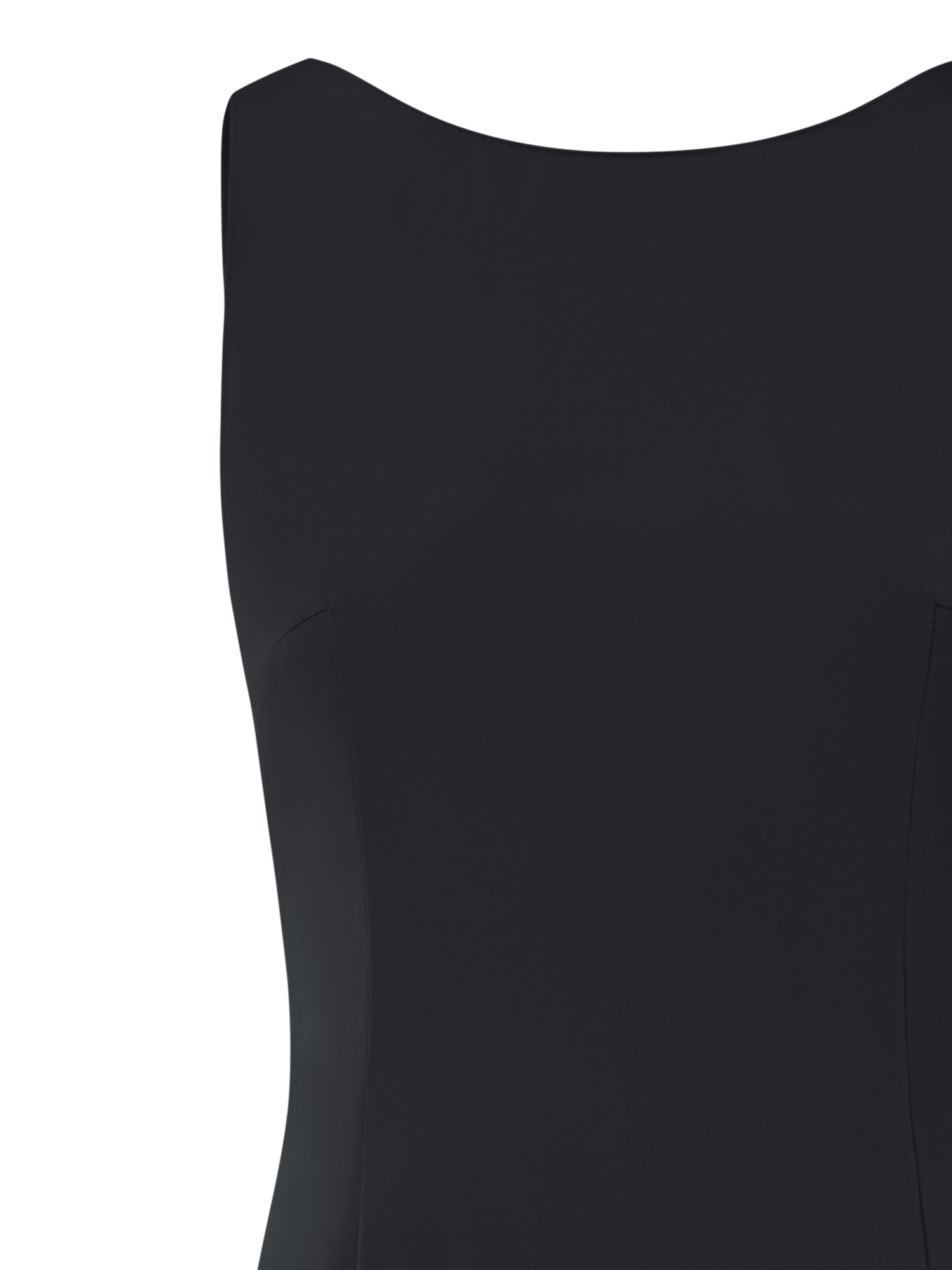 Designer Maxikleid aus Techno-Taft mit Volants - Schwarz