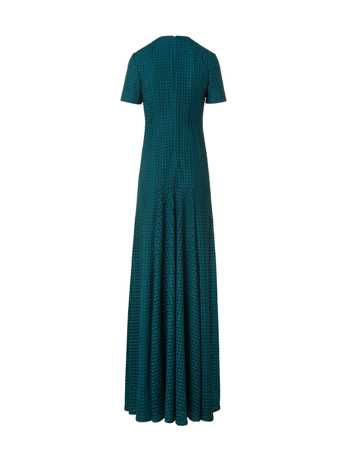 Designer Tailliertes Abendkleid mit Blumen-Stickerei - Grün