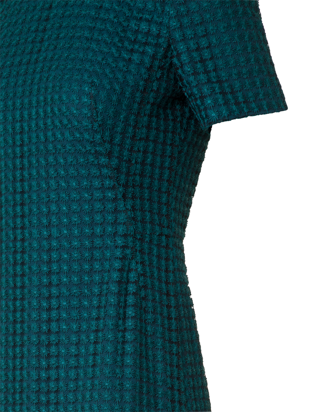 Designer Tailliertes Abendkleid mit Blumen-Stickerei - Grün