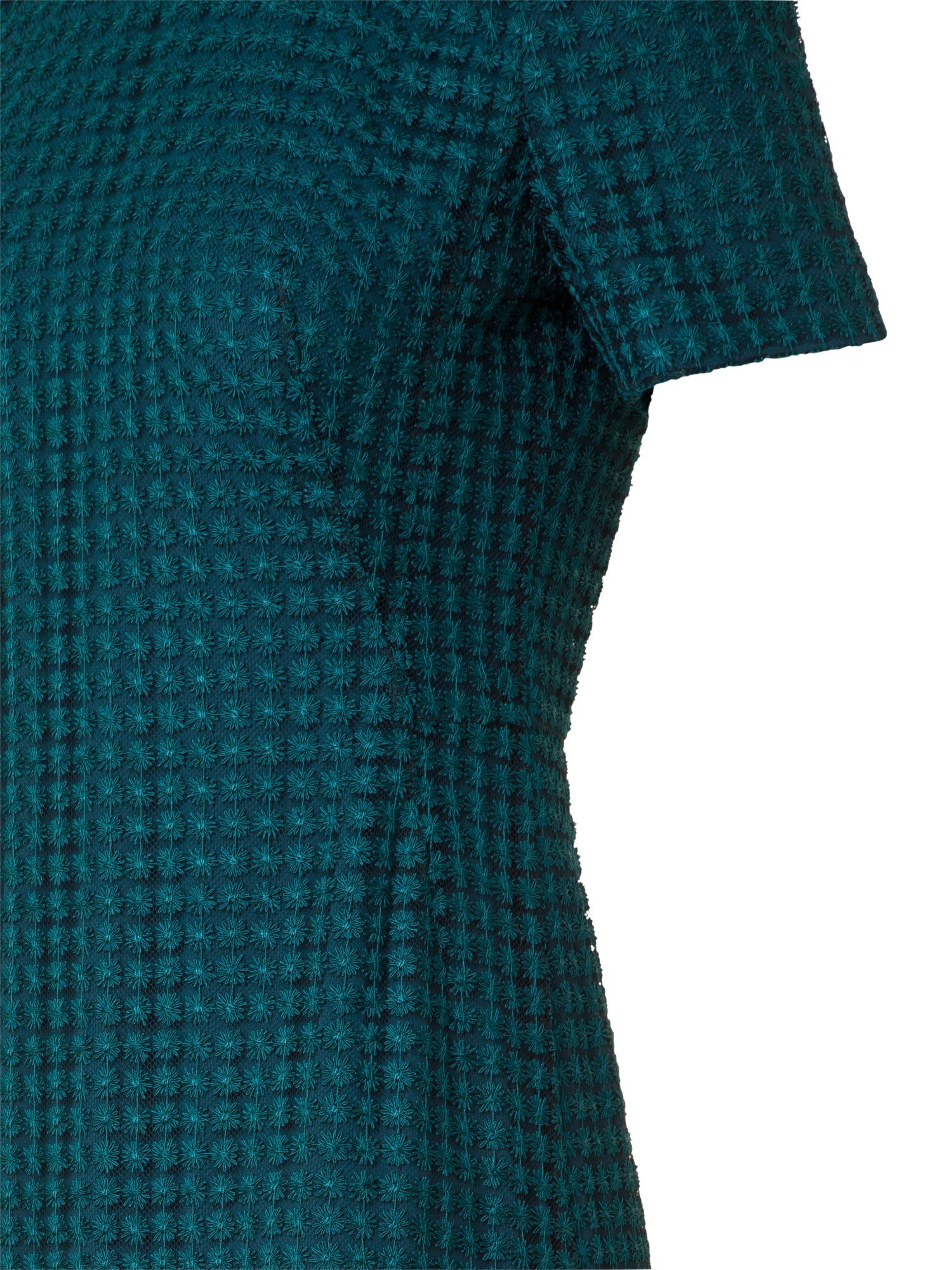 Designer Tailliertes Abendkleid mit Blumen-Stickerei - Grün