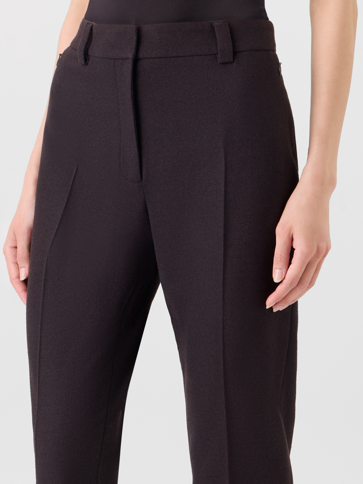 Designer Tapered Flanellhose mit Umschlag 
