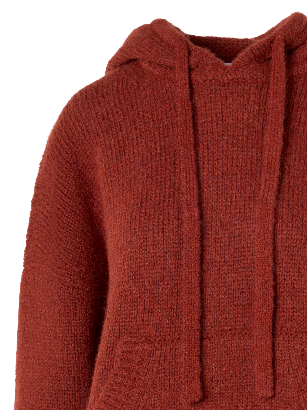 Designer Oversize Hoodie aus flauschigem Alpaka - Rot
