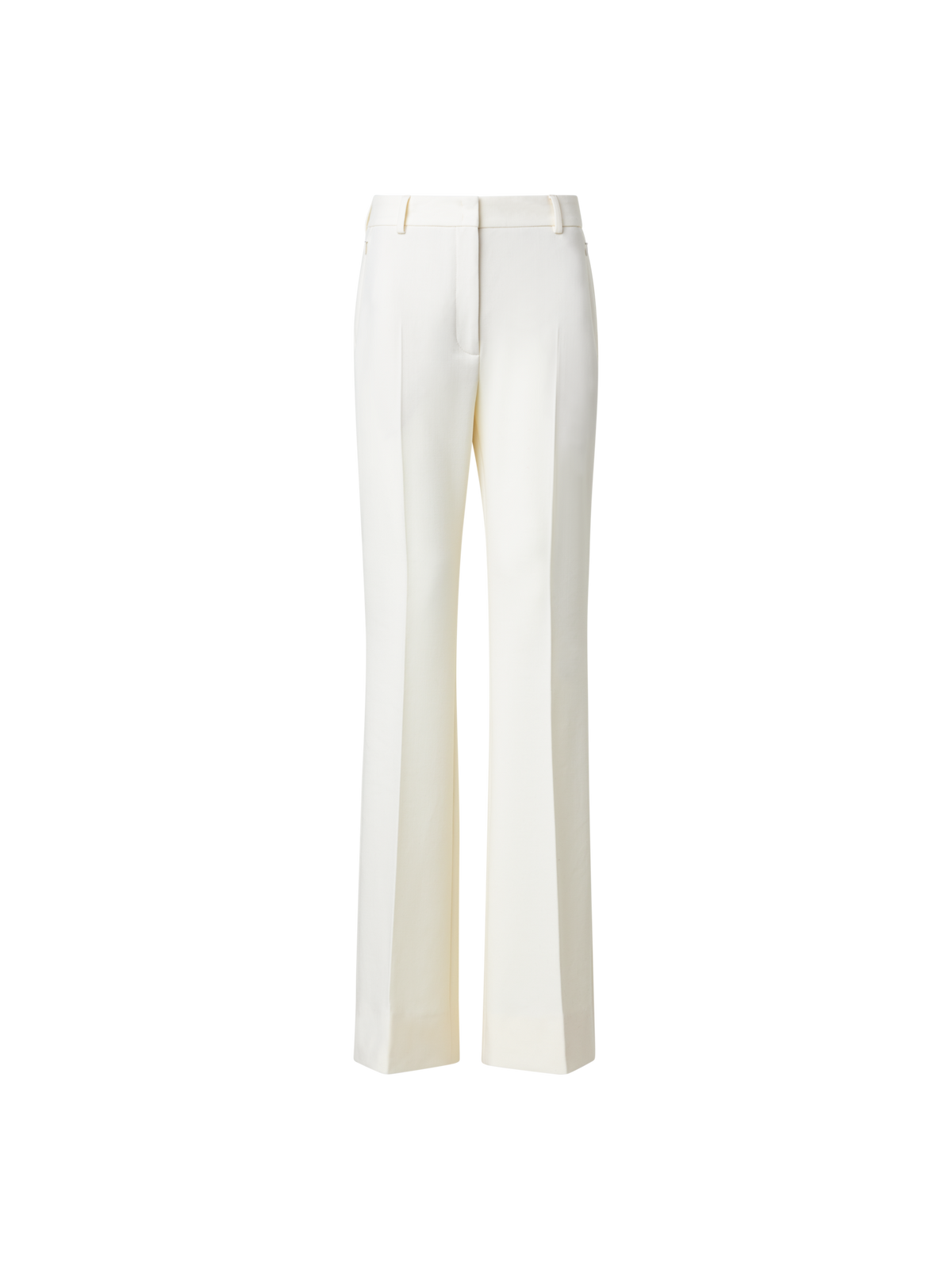 Designer Schlaghose aus Woll-Stretch-Doubleface - Ecru - Weiss