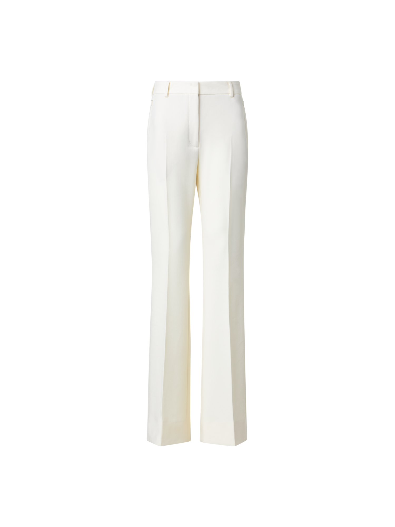 Designer Schlaghose aus Woll-Stretch-Doubleface - Ecru - Weiss