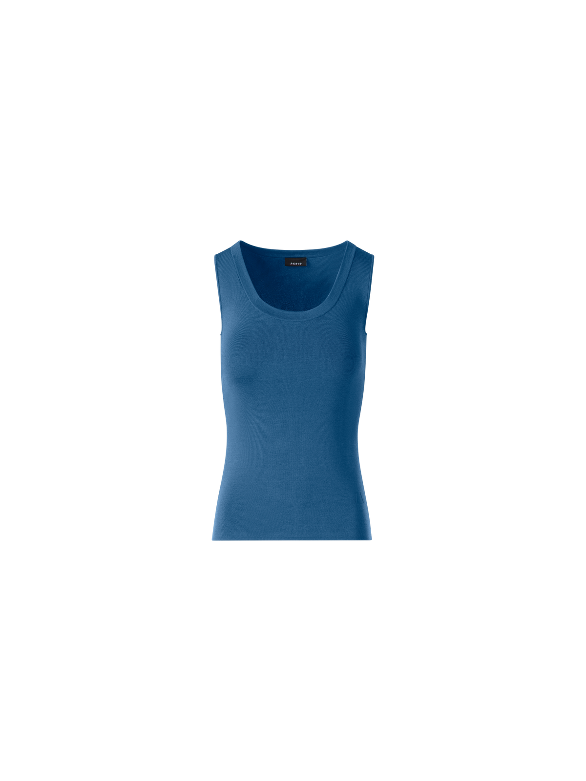 Designer Strick-Tank-Top aus Seiden-Stretch - Blau