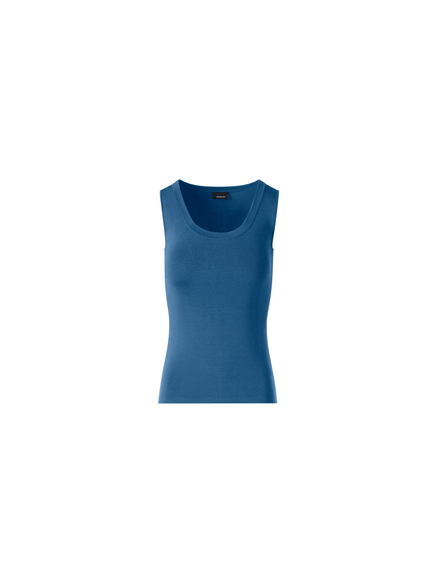 Designer Strick-Tank-Top aus Seiden-Stretch - Blau