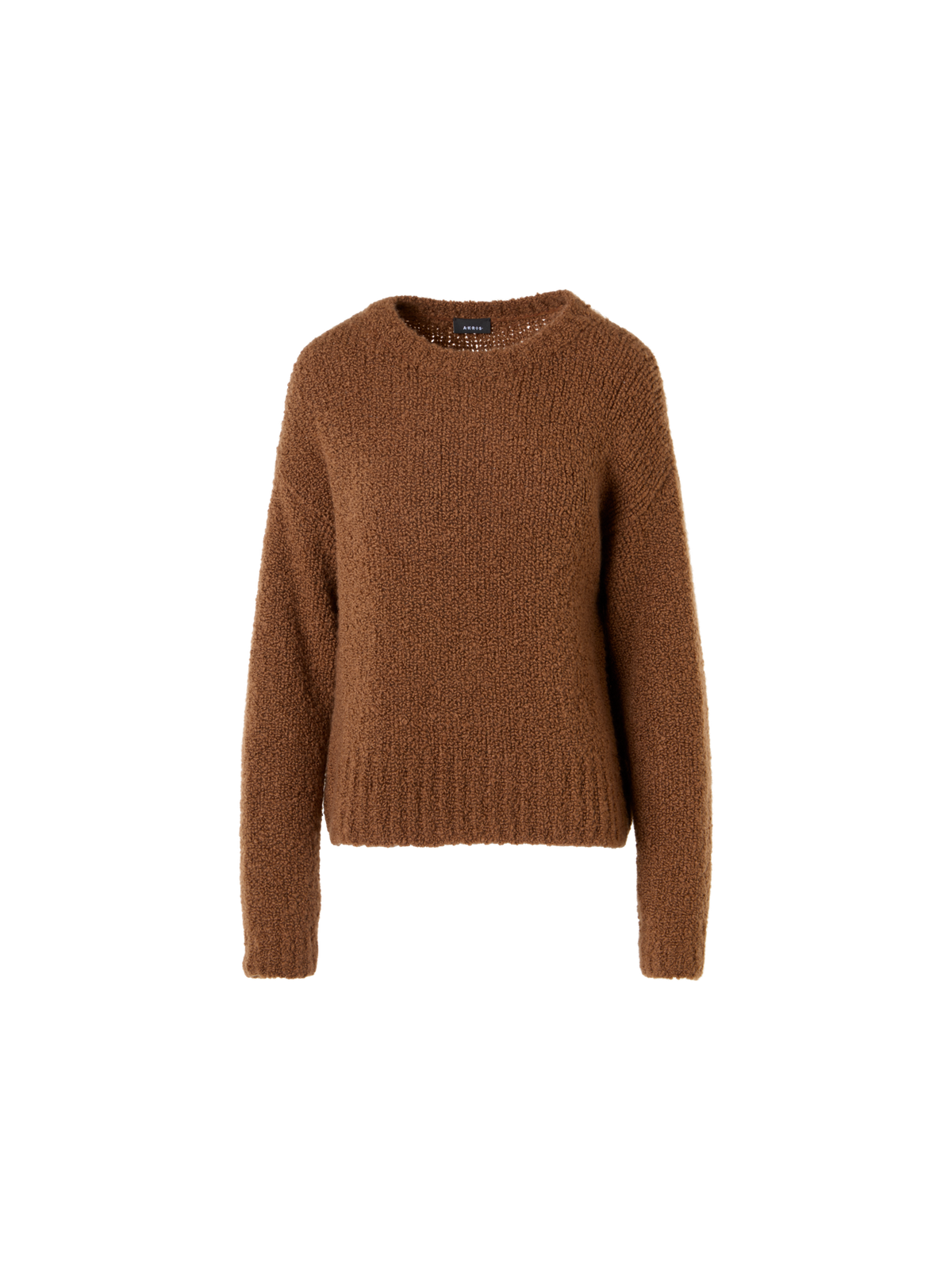 Designer Pullover aus Kaschmir-Seiden-Bouclé - Braun