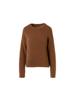 Designer Pullover aus Kaschmir-Seiden-Bouclé - Braun