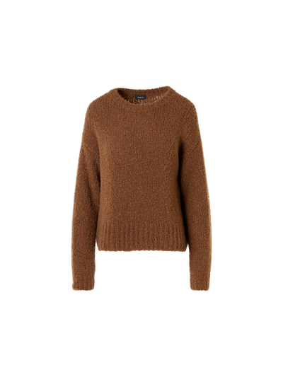 Designer Pullover aus Kaschmir-Seiden-Bouclé - Braun