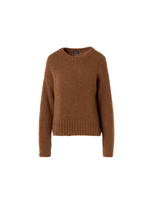 Designer Pullover aus Kaschmir-Seiden-Bouclé - Braun