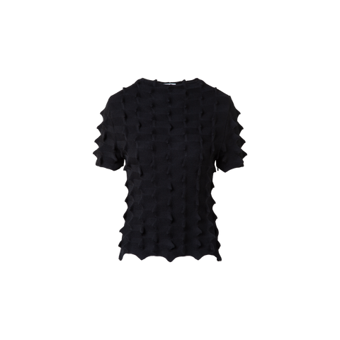 Kurzarmpullover mit 3D Segel-Optik