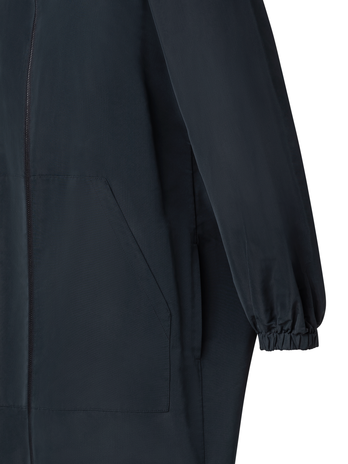 Designer Parka aus wasserabweisendem Seidentaft - Schwarz