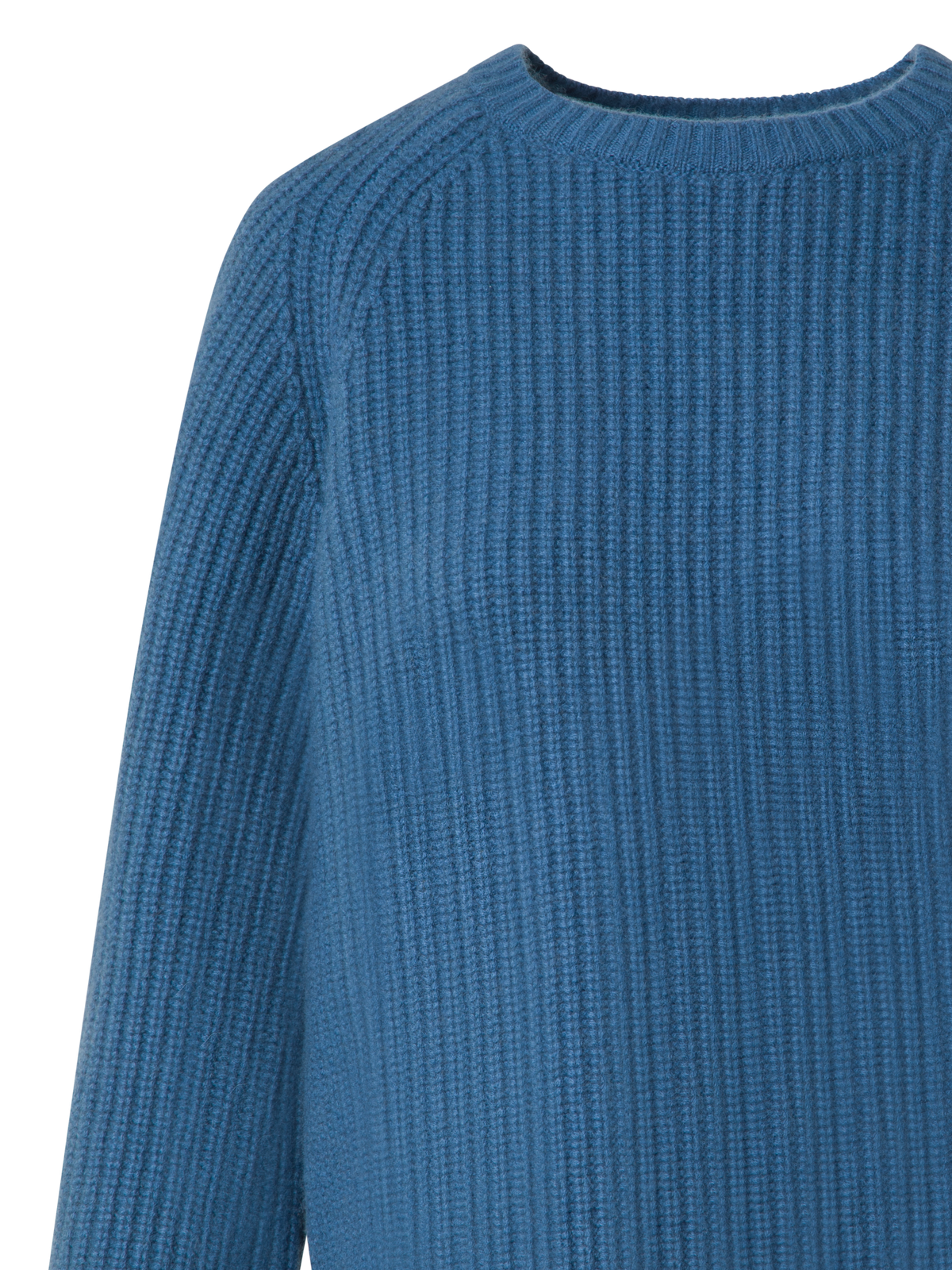 Designer Gerippter Boxy-Kaschmirpullover - Blau