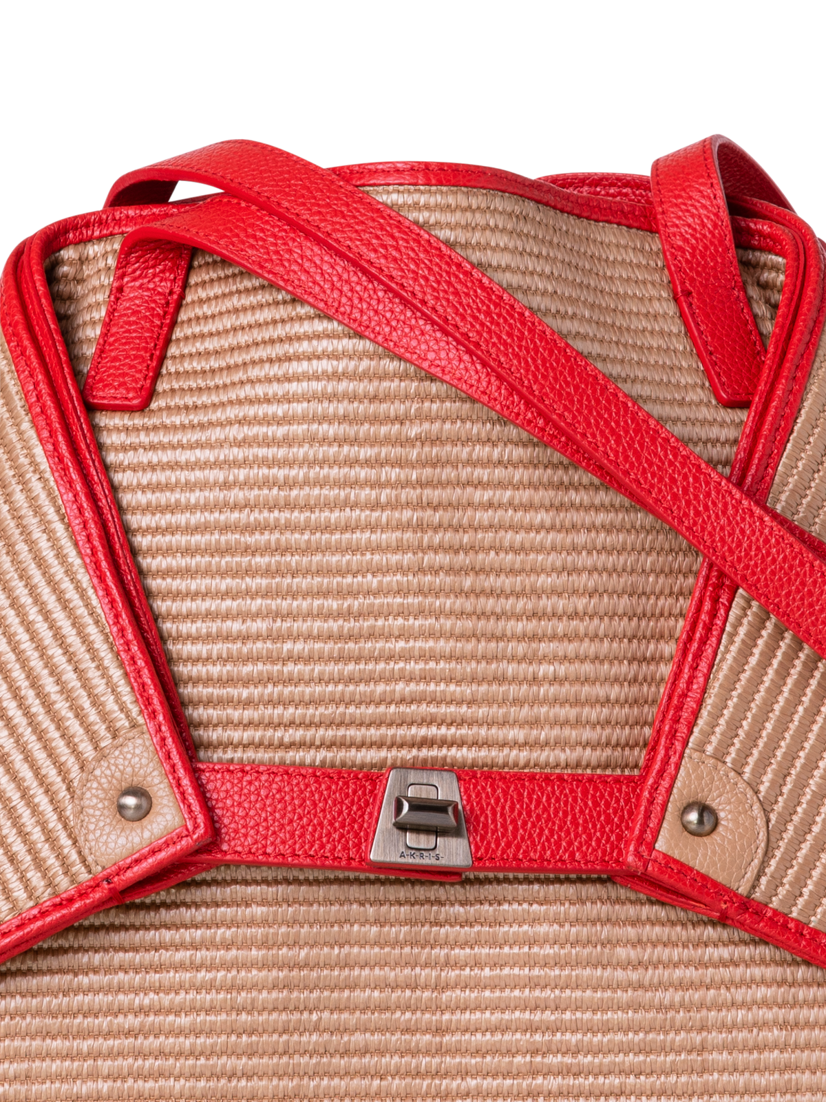 Designer Ai Medium Shoulder Tote - Bunt - Beige - Rot
