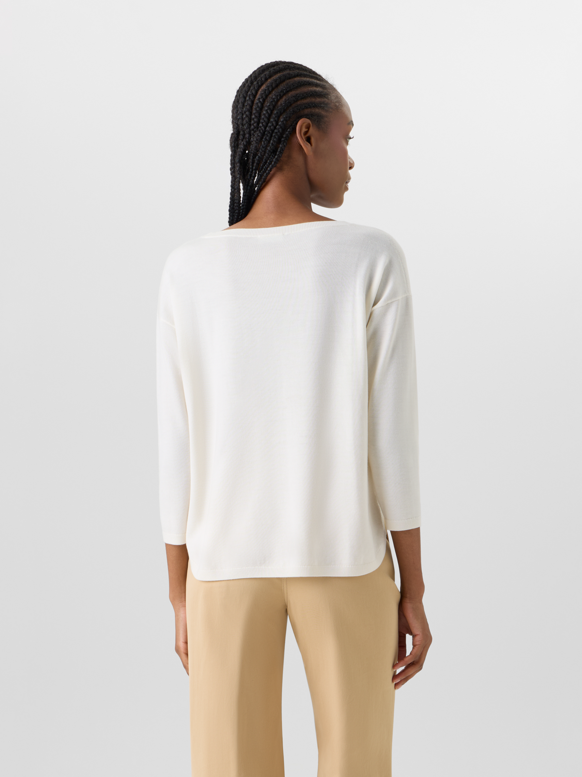 Designer 1Strickpullover aus Merinowolle - Ecru #editorial