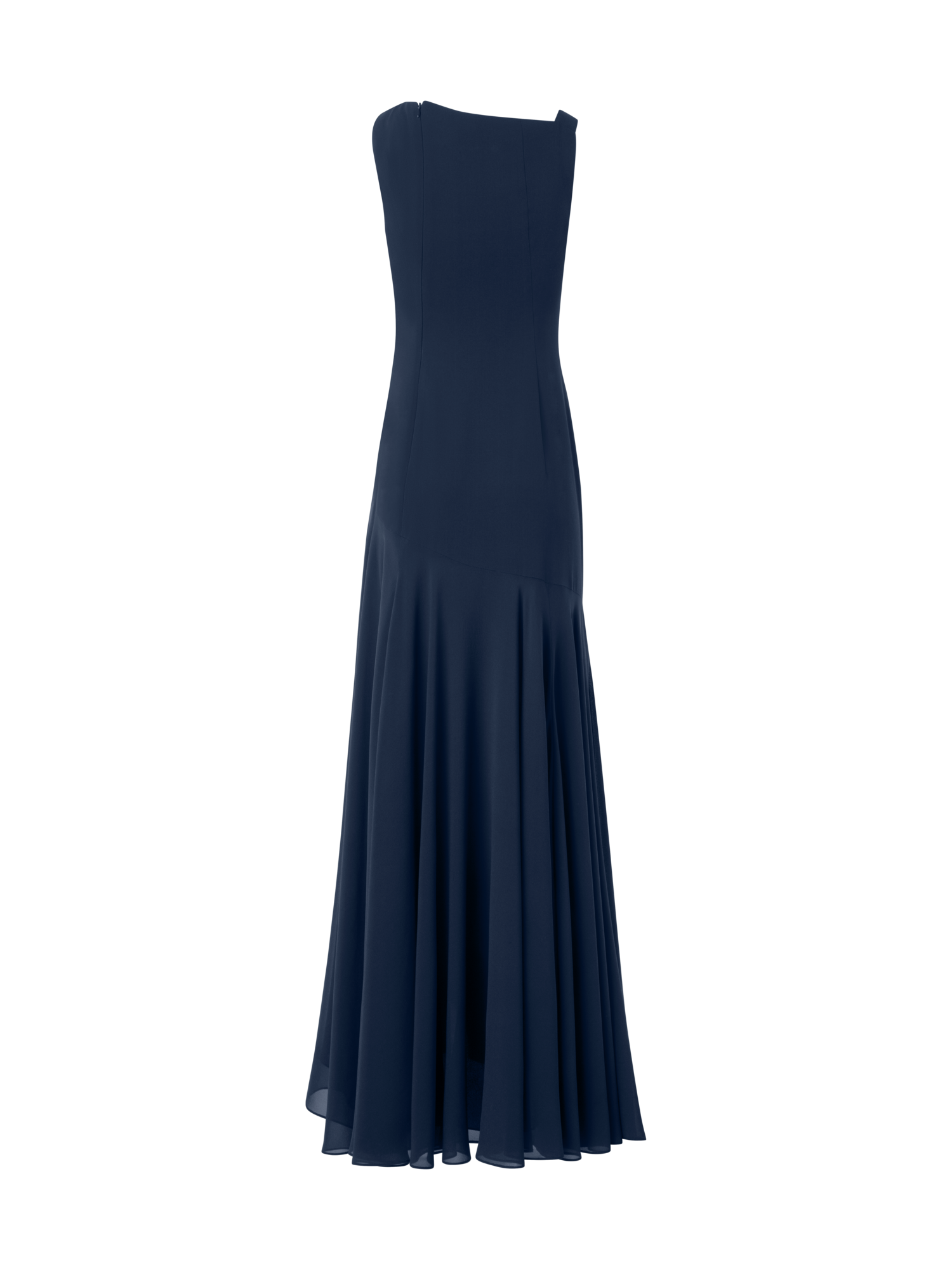 Designer Langes Kleid mit Swarovski Applikationen  - Dunkelblau - Blau