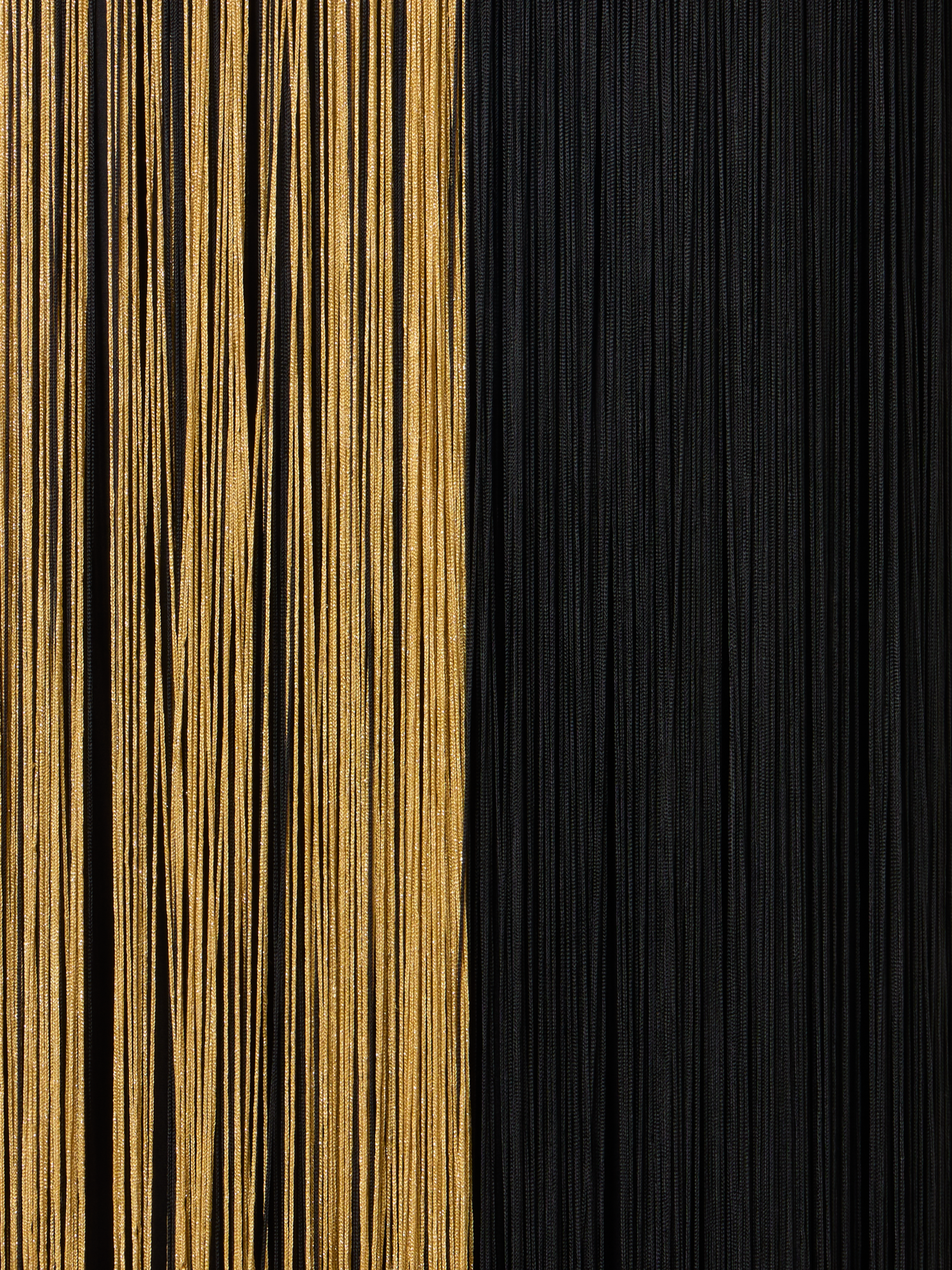 Designer Bleistiftrock aus Seide mit Oro Lienzo Fransen - Schwarz - Gold - Bunt
