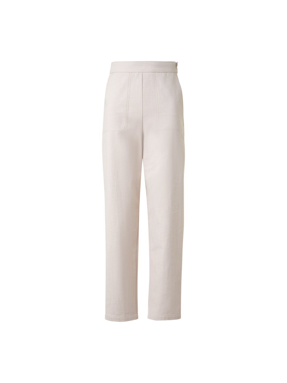 Designer Knöchellange Hose aus Baumwoll-Denim-Stretch - Beige