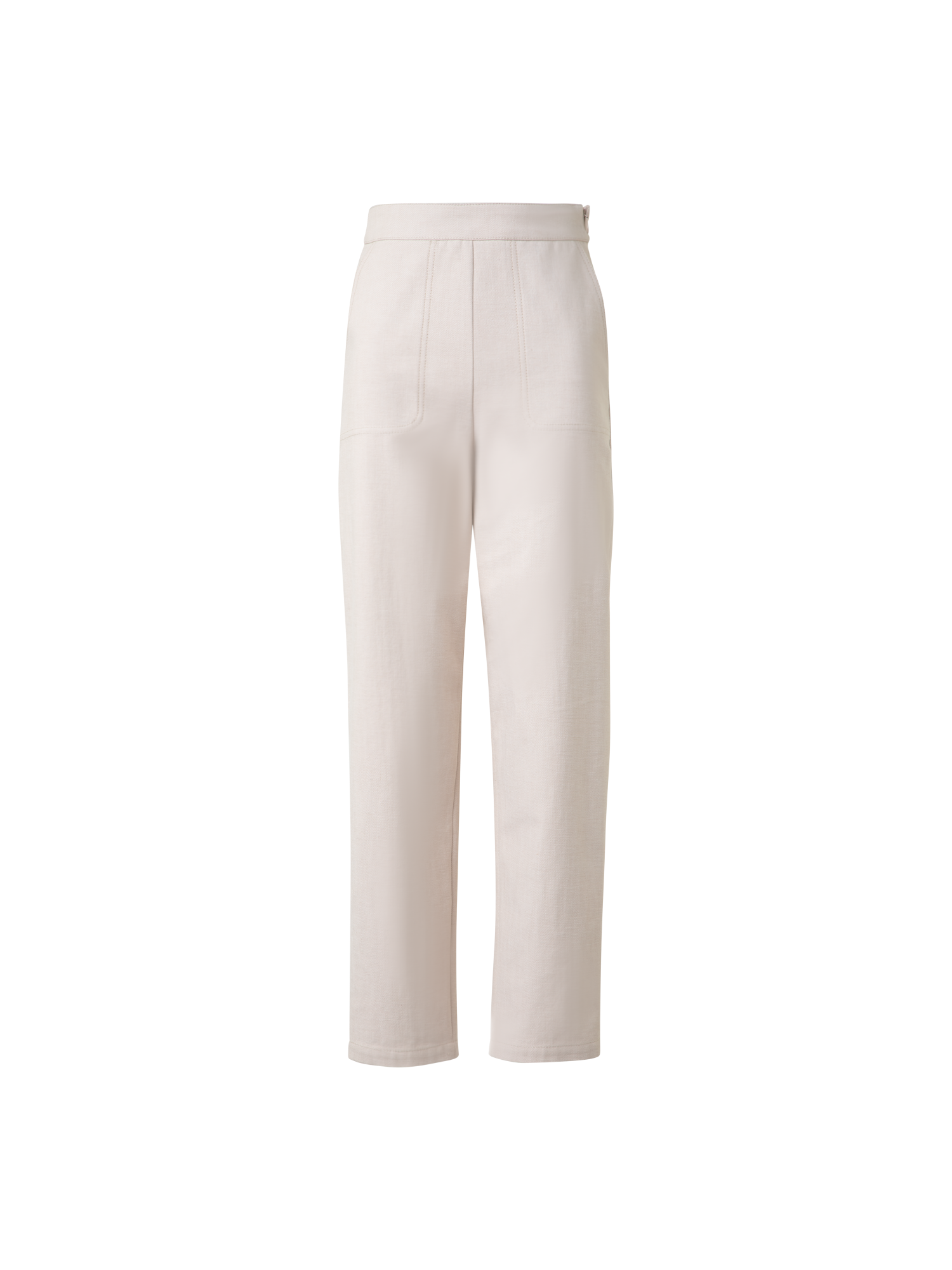 Designer Knöchellange Hose aus Baumwoll-Denim-Stretch - Beige