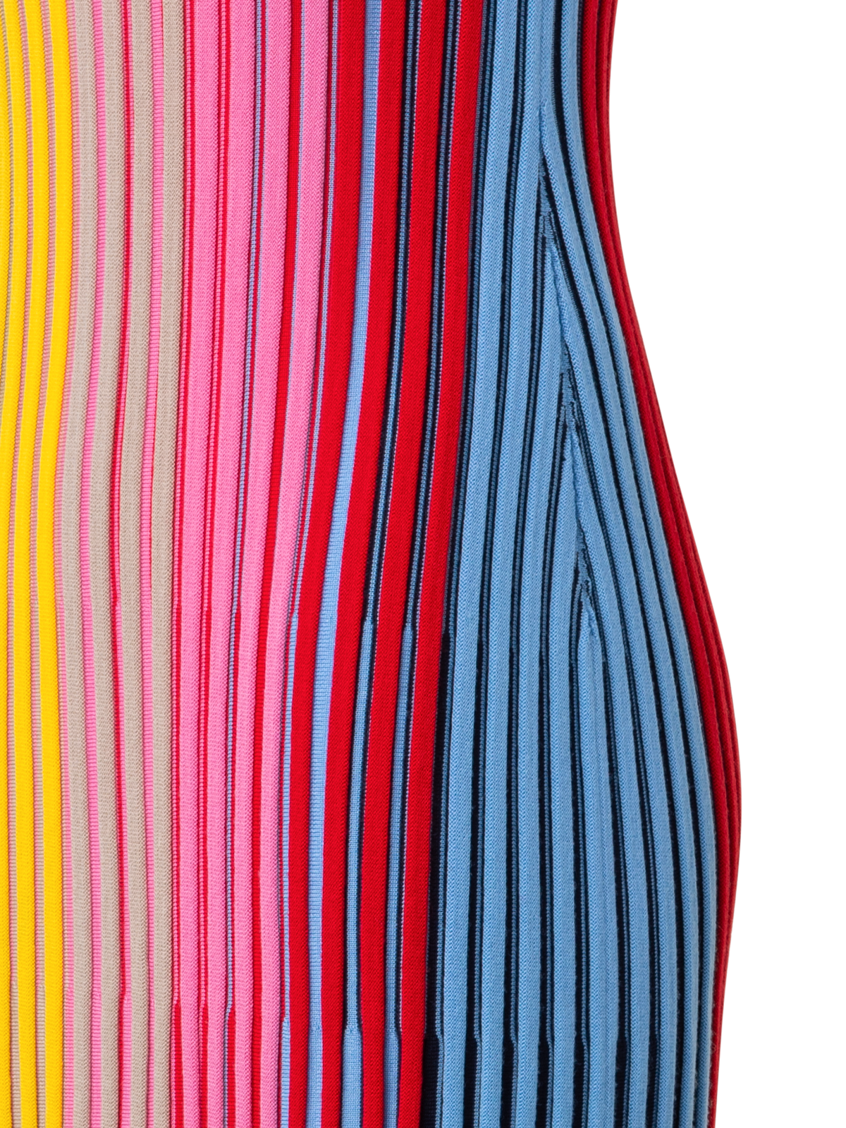 Designer Merino-Strickkleid mit Regenbogenripp - Bunt